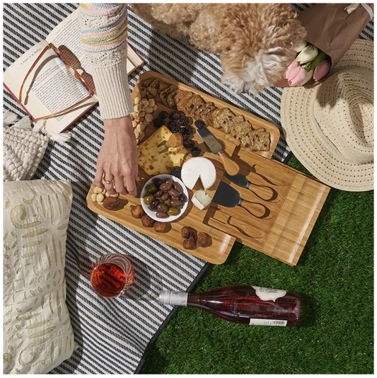 Four Piece Bamboo Cheese Board And Knife Set