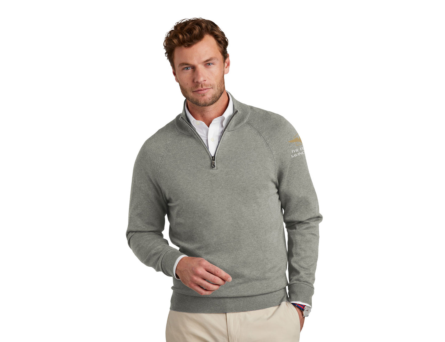 Brooks Brothers Cotton Stretch 1/4-Zip Sweater